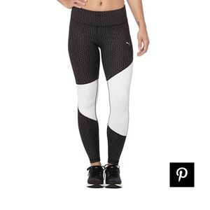 Puma Clash Long Tights Black and White Sz S Leggings